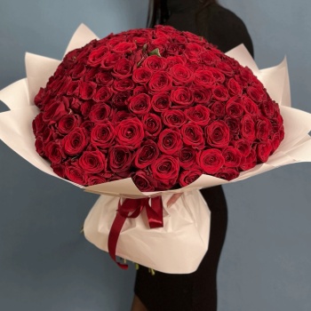 201 красная роза Premium 50 см.