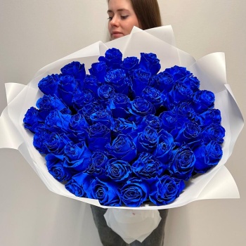 Букет из 51 синей розы Premium