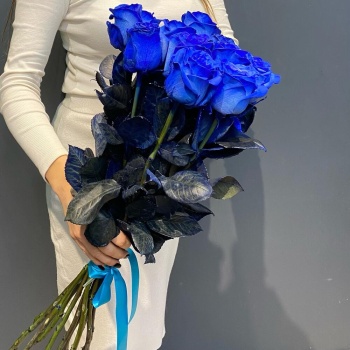 Букет из 11 синих роз Premium