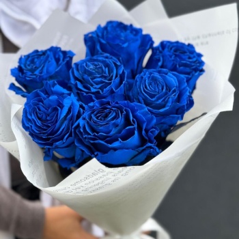 Букет из 7 синих роз Premium